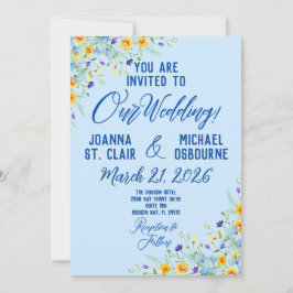 Wildblume Bliss Beautiful Floral auf Blue Einladung