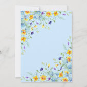 Wildblume Bliss Beautiful Floral auf Blue Einladung (Rückseite)