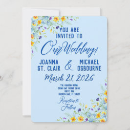 Wildblume Bliss Beautiful Floral auf Blue Einladung