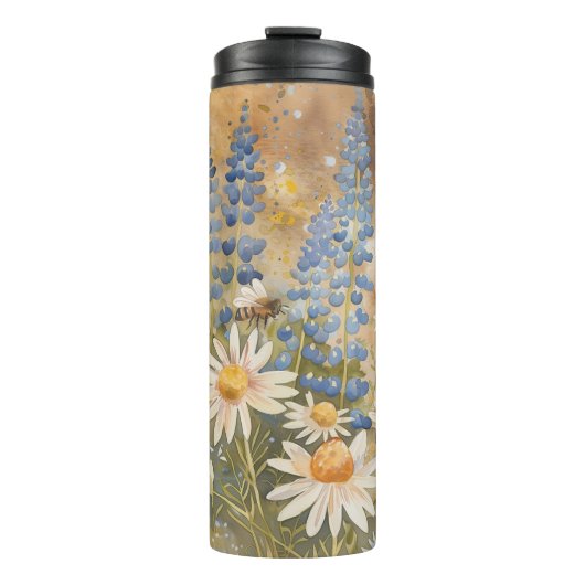 Wildblume Bliss Insulated Tumbler mit Bienen Thermosbecher (Vorderseite)