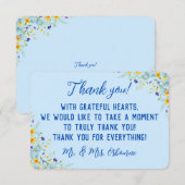 Wildblume Bliss Schönes Blumenblau auf blau Dankeskarte (Vorne/Hinten)