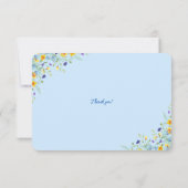 Wildblume Bliss Schönes Blumenblau auf blau Dankeskarte (Rückseite)