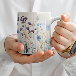 🌸 🎨 Wildblume Bliss Wasserfarbe 🌼 🍃 Kaffeetasse