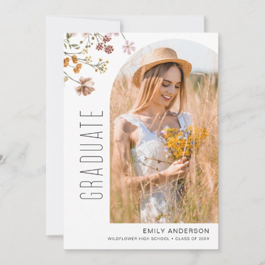 Wildblume Bloom Abschluss Foto Ankündigung (Vorderseite)