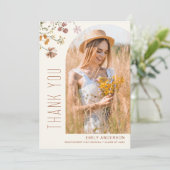 Wildblume Bloom Abschluss Foto Vielen Dank Dankeskarte (Stehend Vorderseite)