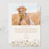 Wildblume Bloom Abschluss Foto Vielen Dank Dankeskarte (Rückseite)