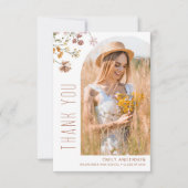 Wildblume Bloom Abschluss Foto Vielen Dank Einladung (Vorderseite)