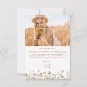 Wildblume Bloom Abschluss Foto Vielen Dank Einladung (Rückseite)