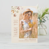 Wildblume Bloom Abschluss Foto Vielen Dank Einladung (Stehend Vorderseite)