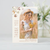 Wildblume Bloom Abschluss Foto Vielen Dank Einladung (Stehend Vorderseite)