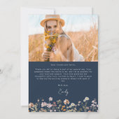 Wildblume Bloom Abschluss Foto Vielen Dank Einladung (Rückseite)