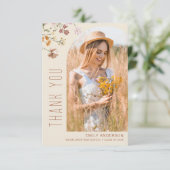 Wildblume Bloom Abschluss Foto Vielen Dank Einladung (Stehend Vorderseite)