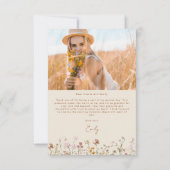 Wildblume Bloom Abschluss Foto Vielen Dank Einladung (Rückseite)