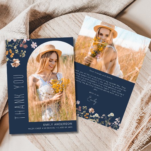 Wildblume Bloom Abschluss Foto Vielen Dank Einladung