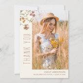 Wildblume Bloom Abschluss Foto Vielen Dank Einladung (Vorderseite)