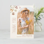 Wildblume Bloom Abschluss Foto Vielen Dank Einladung (Stehend Vorderseite)