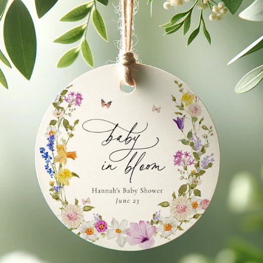 Wildblume Bloom Baby Dusche Geschenkanhänger