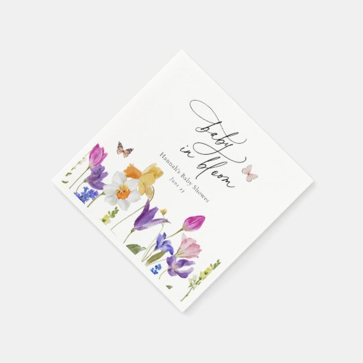 Wildblume Bloom Baby Dusche Napkins Serviette (Ecke)