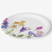 Wildblume Bloom Baby Dusche Pappteller (Schrägansicht)