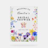 Wildblume Bloom Brautparty Acrylschild (Vorderseite)