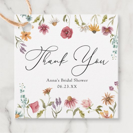 Wildblume Bloom Brautparty Geschenkanhänger (Vorderseite)