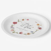 Wildblume Bloom Brautparty Pappteller (Schrägansicht)