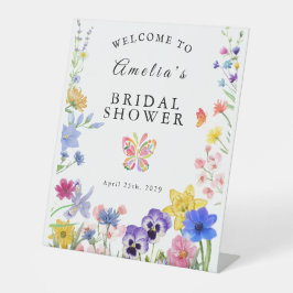 Wildblume Bloom Brautparty Sockelschild