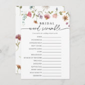 Wildblume Bloom Bridal Word Scramble Game Card Einladung (Vorne/Hinten)