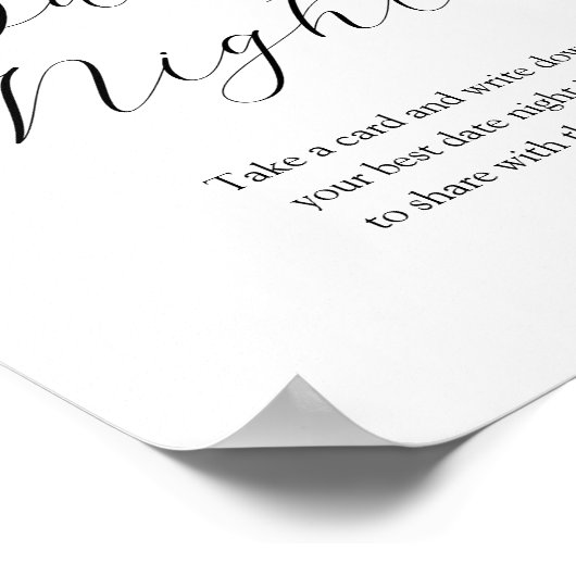 Wildblume Bloom Date Night Idee Unterschreiben Poster (Ecke)