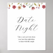 Wildblume Bloom Date Night Idee Unterschreiben Poster (Vorne)