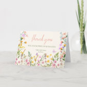 Wildblume Bloom Elegante Spring Baby Dusche Dankeskarte (Vorderseite)