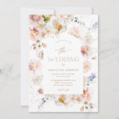 Wildblume Bloom Foto Hochzeit Einladung (Vorderseite)