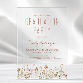 Wildblume Bloom Graduation Party Boho Acryleinladungen