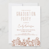Wildblume Bloom Graduation Party Boho Einladung (Vorderseite)