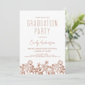 Wildblume Bloom Graduation Party Boho Einladung (Stehend Vorderseite)