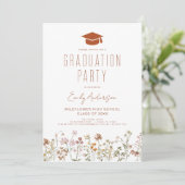 Wildblume Bloom Graduation Party Boho Einladung (Stehend Vorderseite)