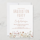 Wildblume Bloom Graduation Party Boho Einladung (Vorderseite)