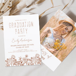 Wildblume Bloom Graduation Party Boho Einladung