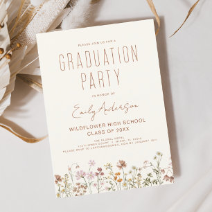 Wildblume Bloom Graduation Party Boho Einladung