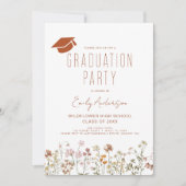 Wildblume Bloom Graduation Party Boho Einladung (Vorderseite)