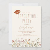 Wildblume Bloom Graduation Party Boho Einladung (Vorderseite)