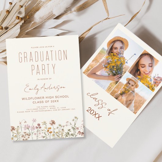 Wildblume Bloom Graduation Party Foto Boho