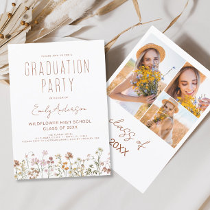 Wildblume Bloom Graduation Party Foto Boho Einladung