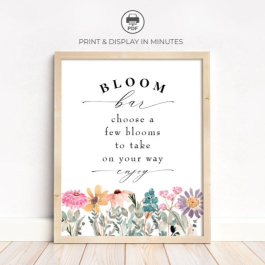 Wildblume Bloom oder Blume Bar Poster