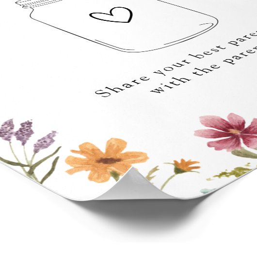 Wildblume Bloom Parentation Tipp Jar Poster (Ecke)