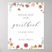 Wildblume Bloom Unterschreiben Sie unser Gästebuch (Vorne)