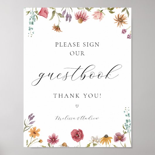 Wildblume Bloom Unterschreiben Sie unser Gästebuch (Vorne)