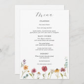 Wildblume Bloom Wedding Menu Menükarte (Vorne/Hinten)