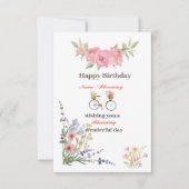 Wildblume Bloomful Happy Birthday Card RSVP Karte (Vorderseite)