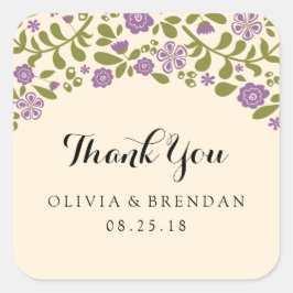 Wildblume Blossom | GASTGESCHENK HOCHZEIT Quadratischer Aufkleber